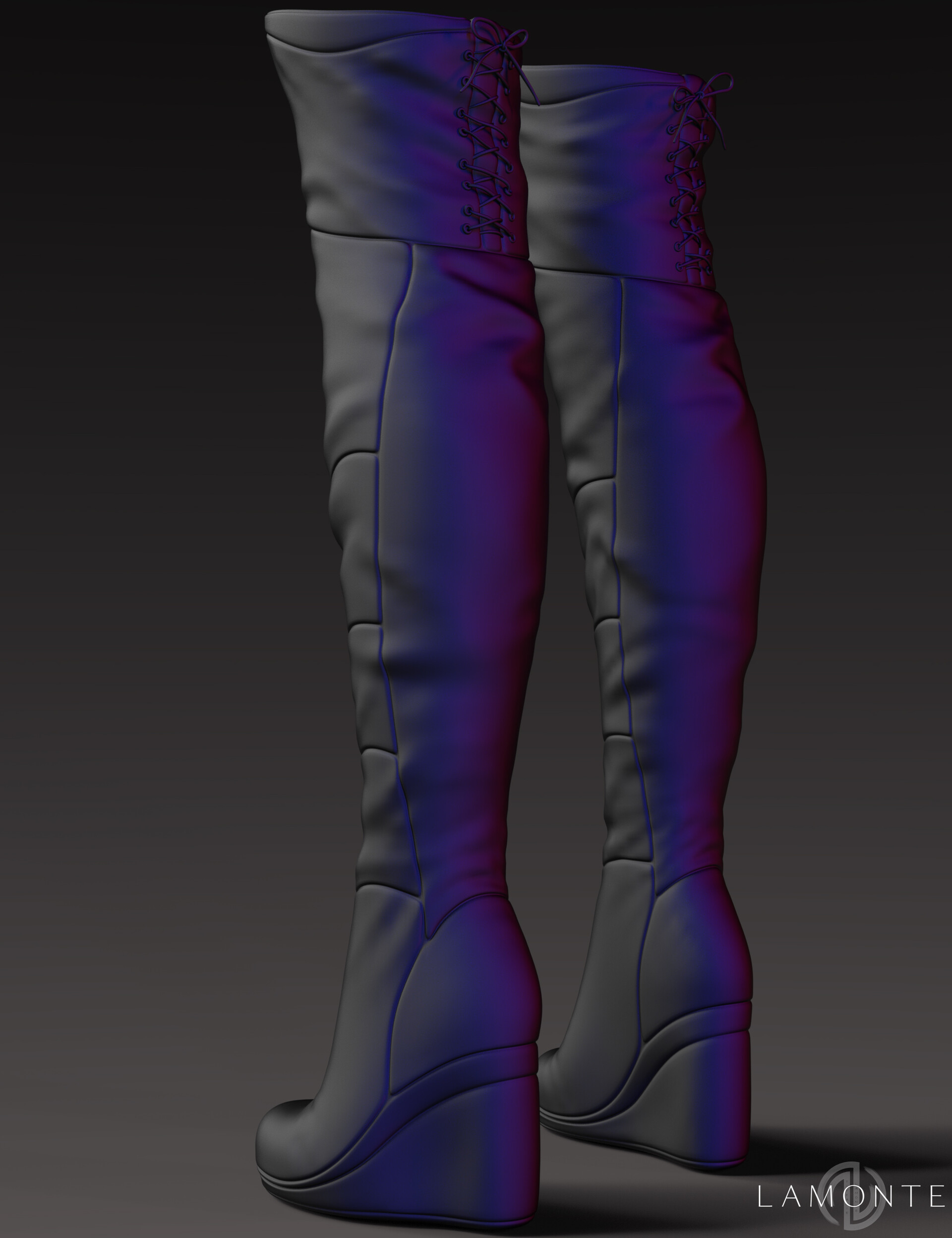 ArtStation - Cyberpunk Edge Vol 1: Knee-High Wedge Boots