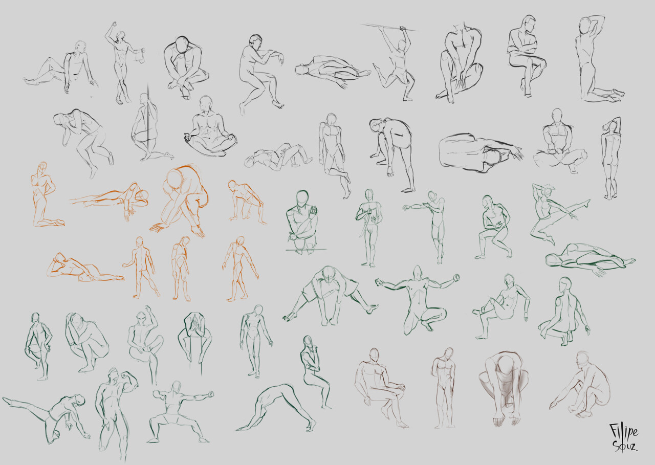 Gestures drawing body Practice tools