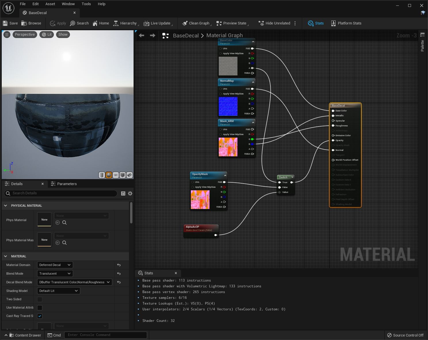 Material Blend Modes in Unreal Engine