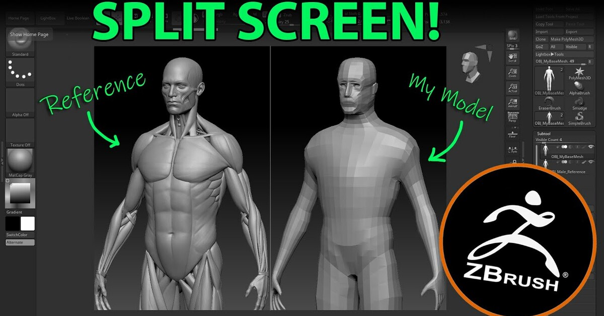 ArtStation Master ZBrush with Split Screen Free Tutorial