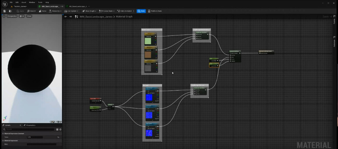 Liam Byrne - Basic Landscape Layer Material Setup in Unreal Engine 5