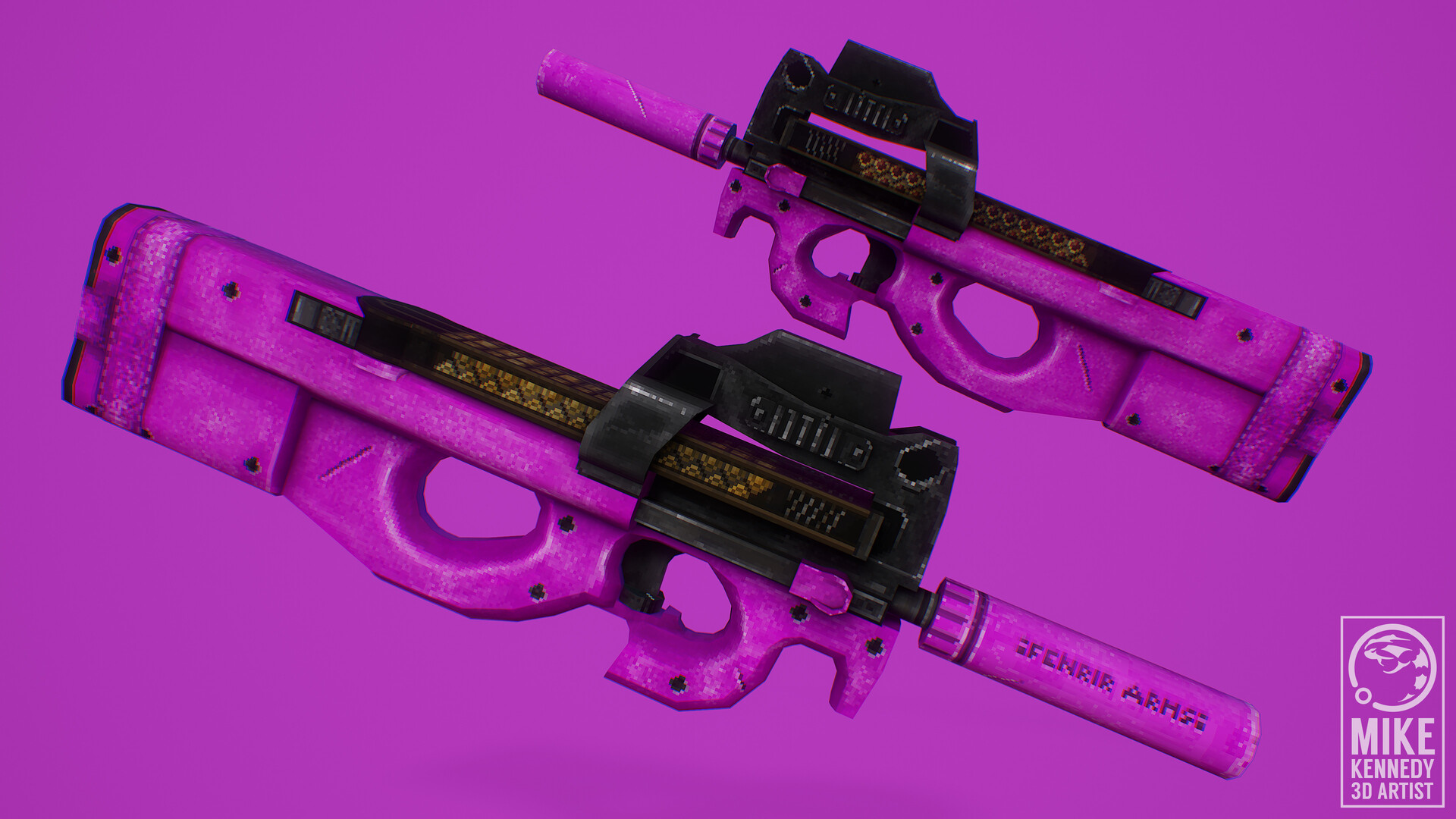 ArtStation - Retro P90 - P-Chan Reskin!