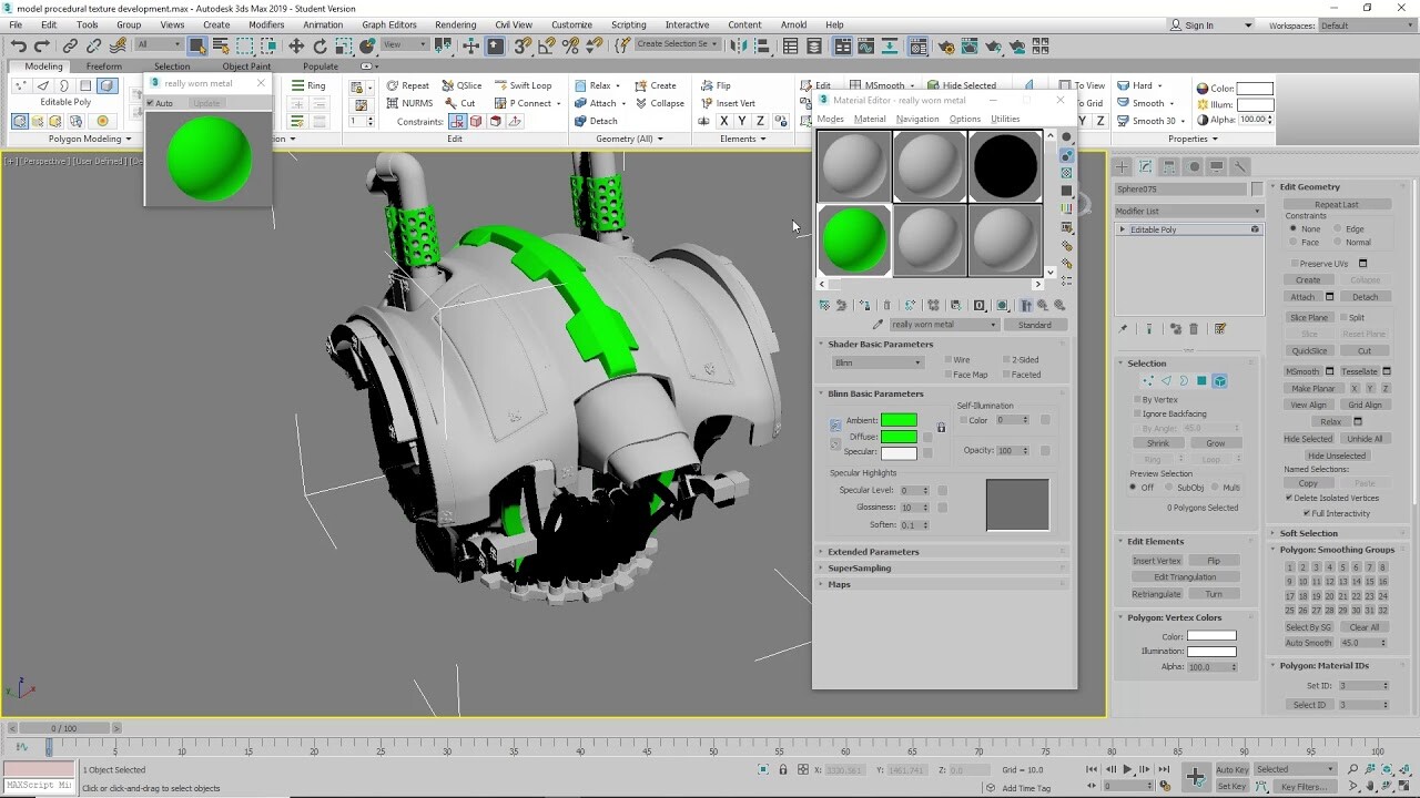 detach a an attached oject in 3ds max 8