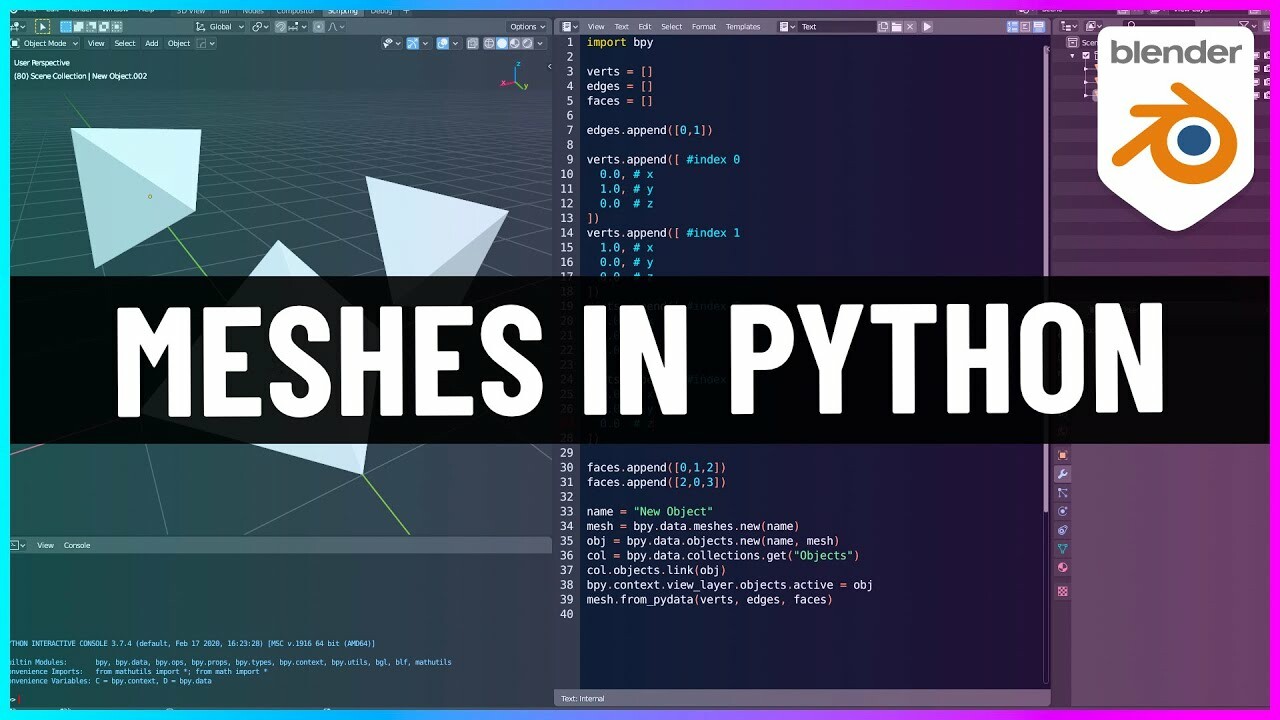 ArtStation - How to Make Meshes with Python in Blender!