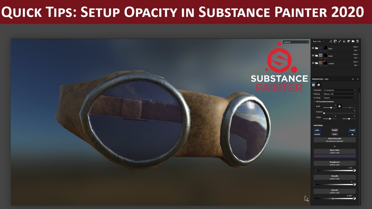 ArtStation Quick Tip Tutorials Substance Painter Opacity Channel Setup