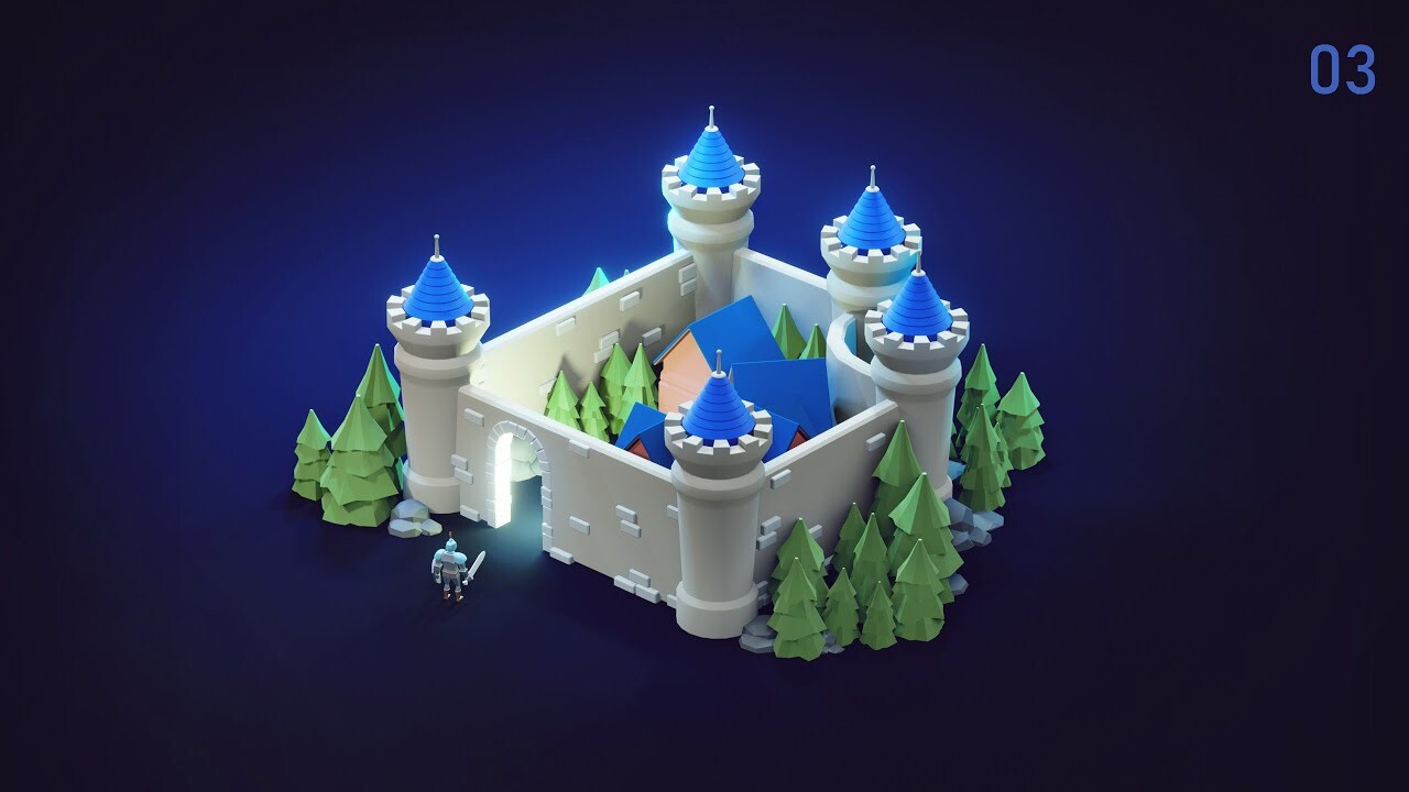 Castles speed up kwko. Low Poly Castle Blender download.