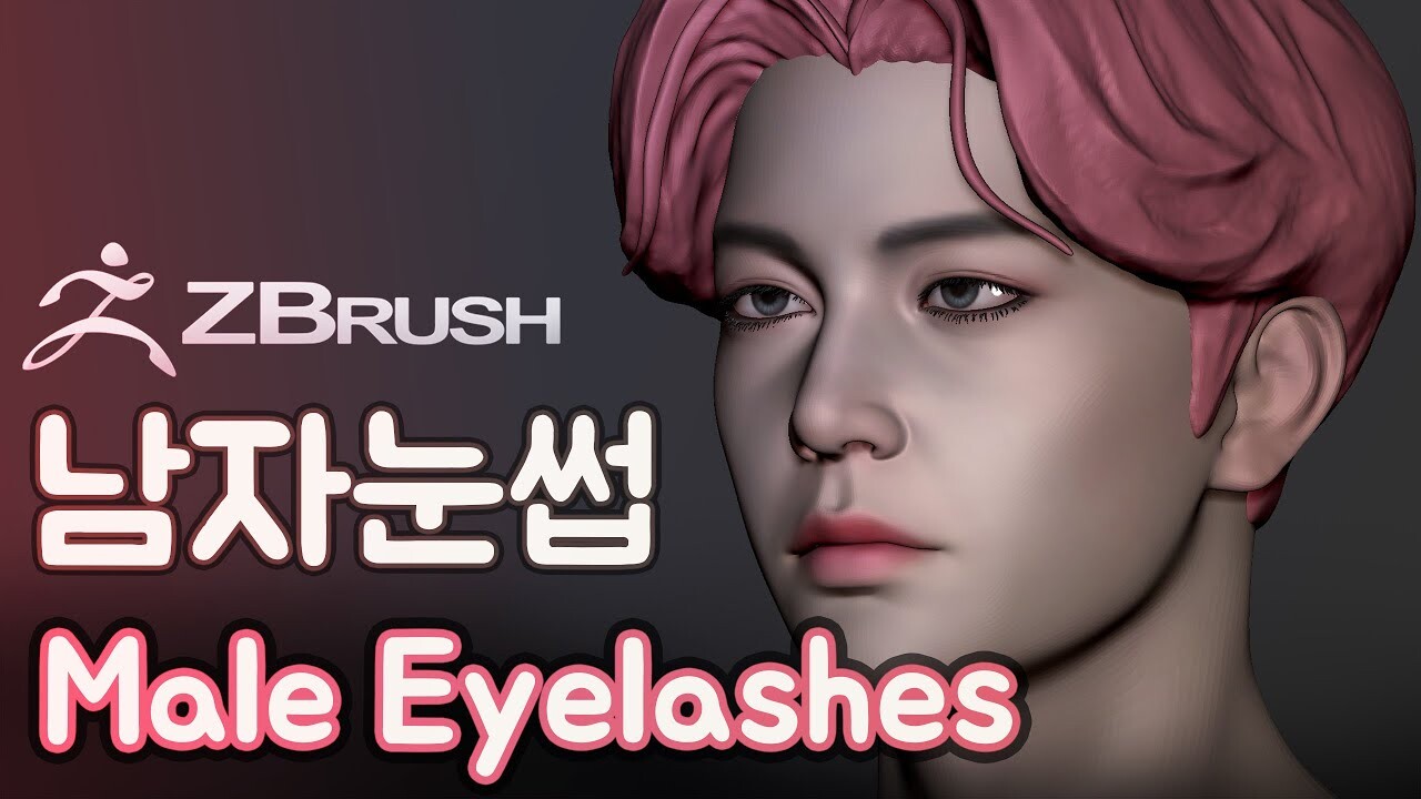 how to do eyelashes on a male character zbrush