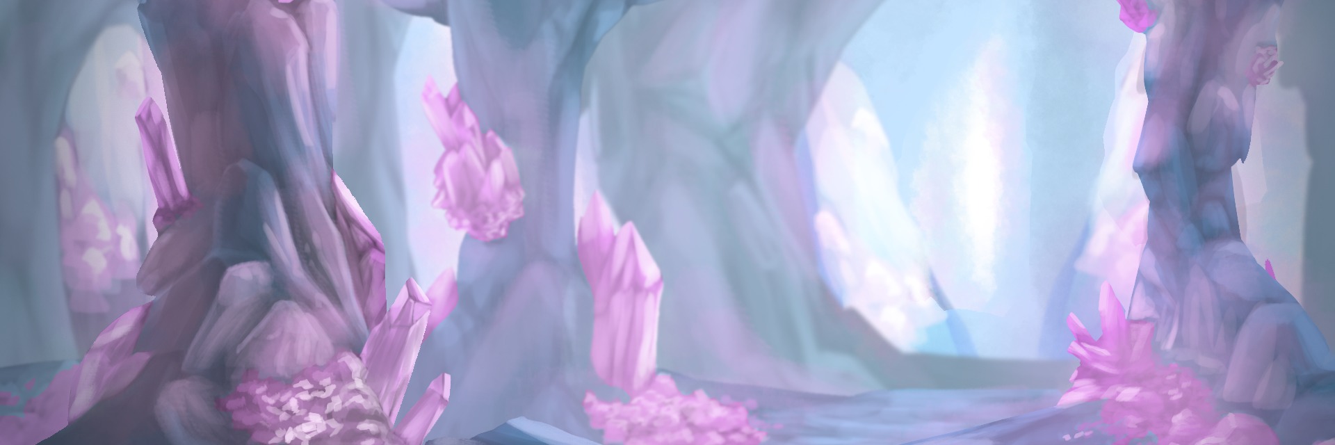 Розовые Кристаллы пещера арт